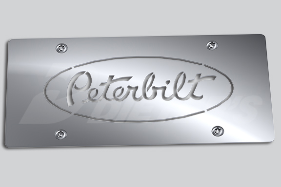 Imagen de la placa de matrícula con el logotipo de Peterbilt