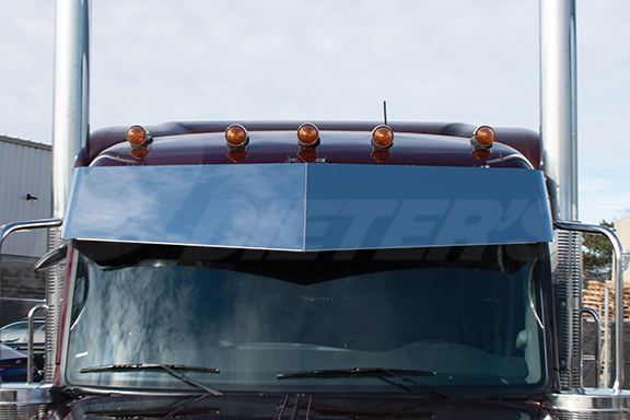 PETERBILT 589 HIGH ROOF – V-BOTTOM SUNVISOR image